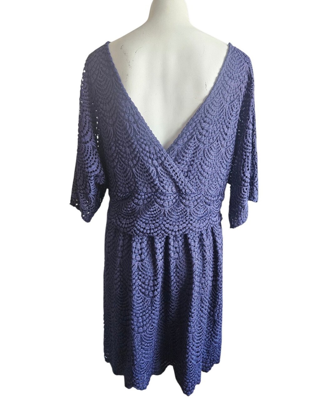 Lilly Pulitzer Parigi Skort Romper True Navy Scalloped Shell Lace - Size XL - Picture 7 of 13